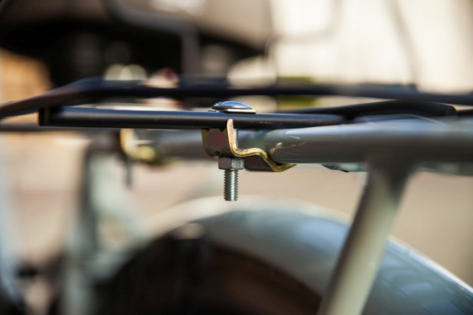 Steco Monkey-Mee dragerverbreder gemonteerd op fietsbagagedrager
