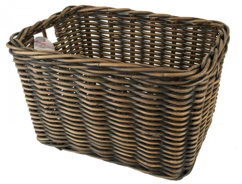 New Looxs Brisbane L Fietsmand – 39L Rieten Transportfietsmand | Ruim Formaat, Stevig Riet – Bruin