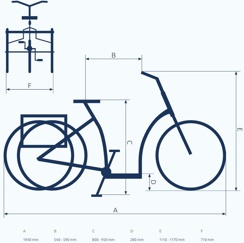 Driewieler fiets voor volwassenen met bagagemand – Pfautec Vida