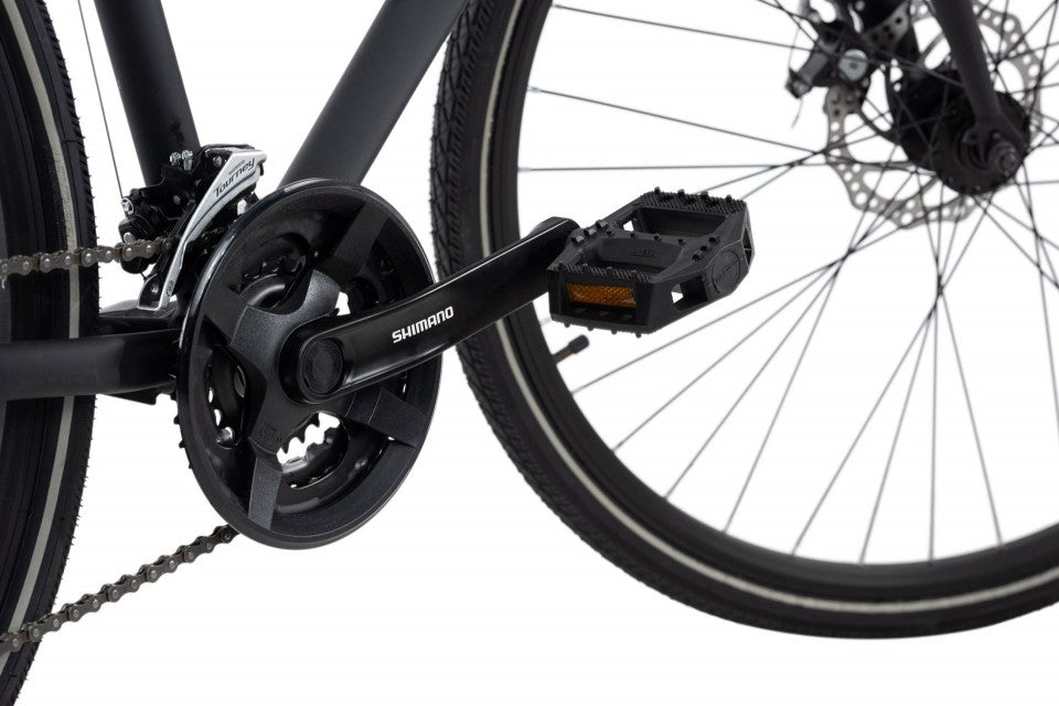Qivelo UBN77 Hybridefiets – Lichtgewicht Aluminium met Sportieve Look | 21 Versnellingen, Veilig – Zwart