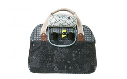Basil Boheme Enkele Fietstas – 18L | Waterafstotend, Luxe Kunstleer met Print, Schoudertas – Zwart