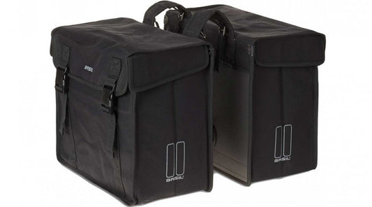 Basil Kavan XL Dubbele Fietstas – 65L | Extra Groot, Waterafstotend, Reflectie - Zwart