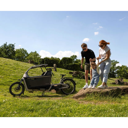 Premium elektrische bakfiets tweewieler Ca Go FS200 met regenhuif en kinderzitjes
