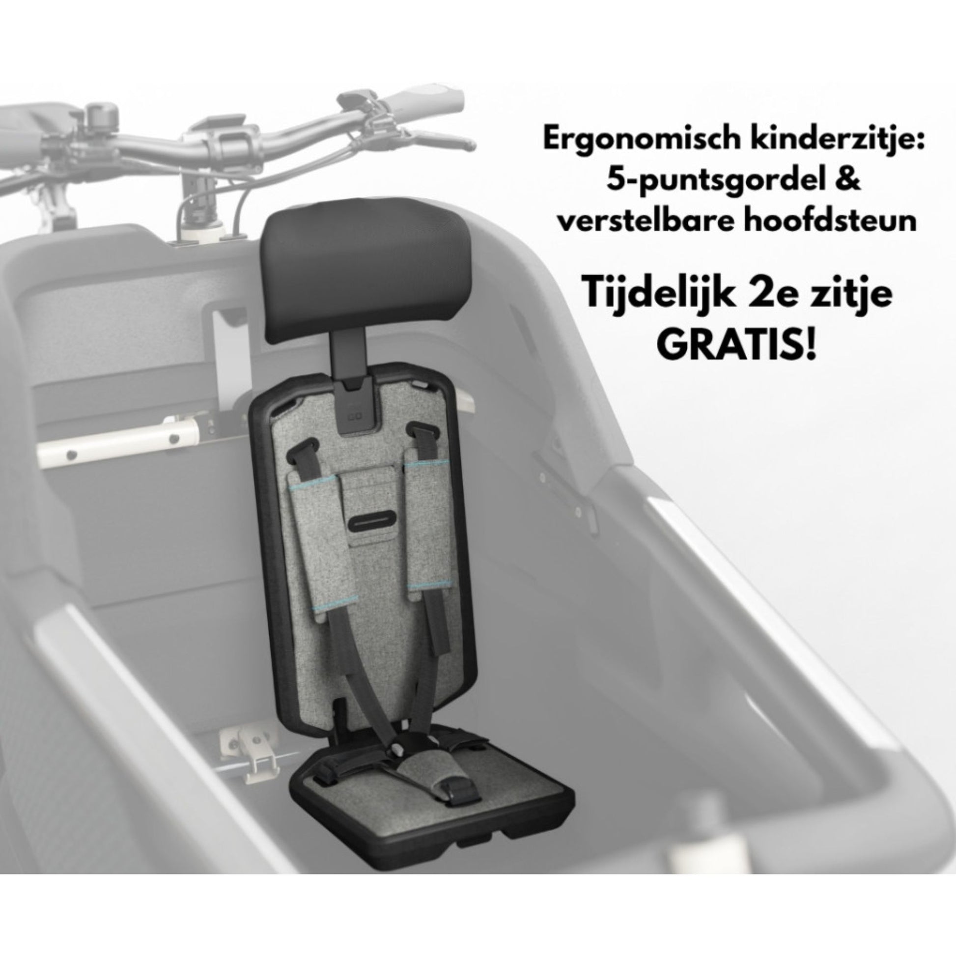 Premium elektrische bakfiets tweewieler Ca Go FS200 met regenhuif en kinderzitjes
