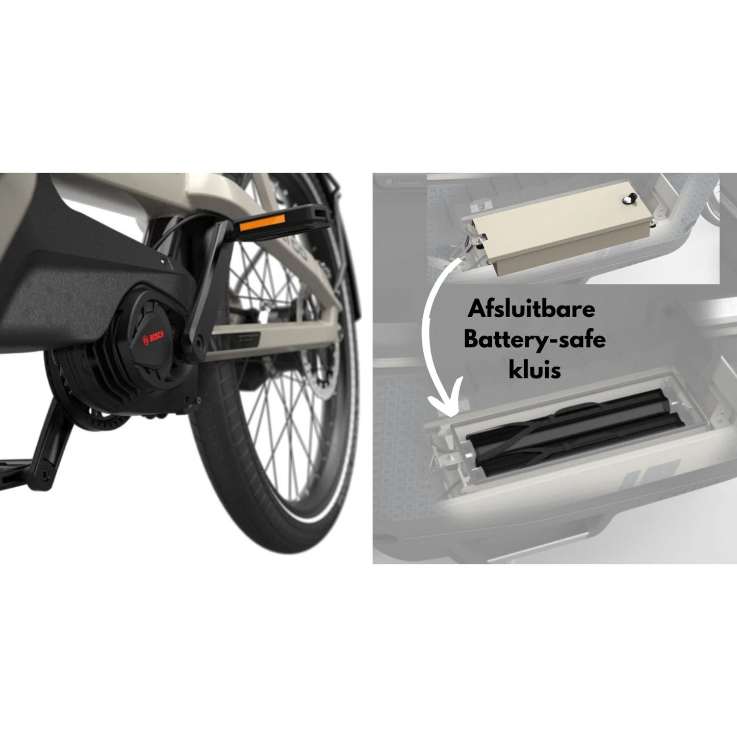 Premium elektrische bakfiets tweewieler Ca Go FS200 met regenhuif en kinderzitjes
