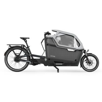 Premium elektrische bakfiets tweewieler Ca Go FS200 met regenhuif en kinderzitjes