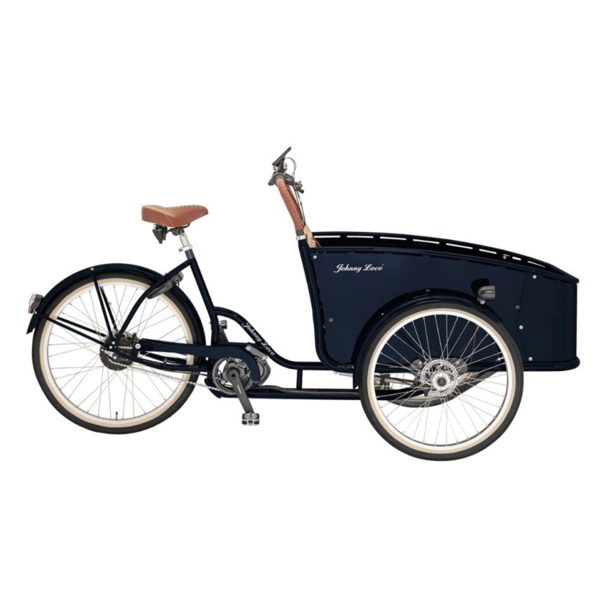 Premium elektrische bakfiets 3 wielen met aluminium bak en middenmotor