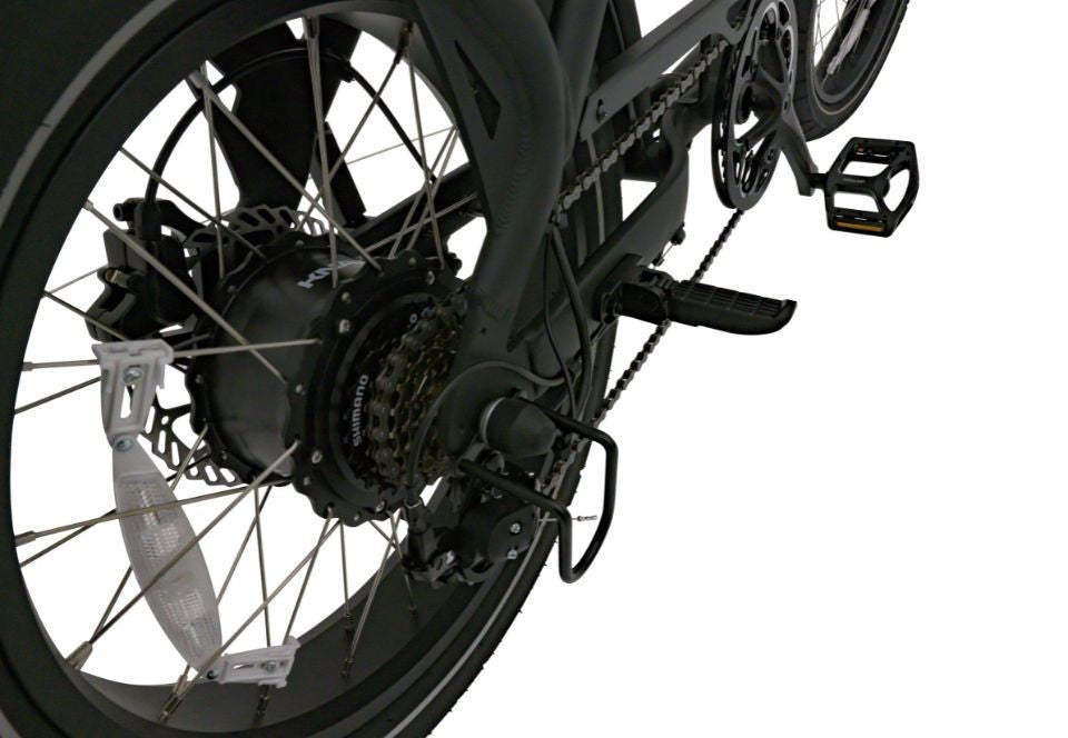 Beste elektrische fatbike KNAAP AMS X met brede banden en buddyseat