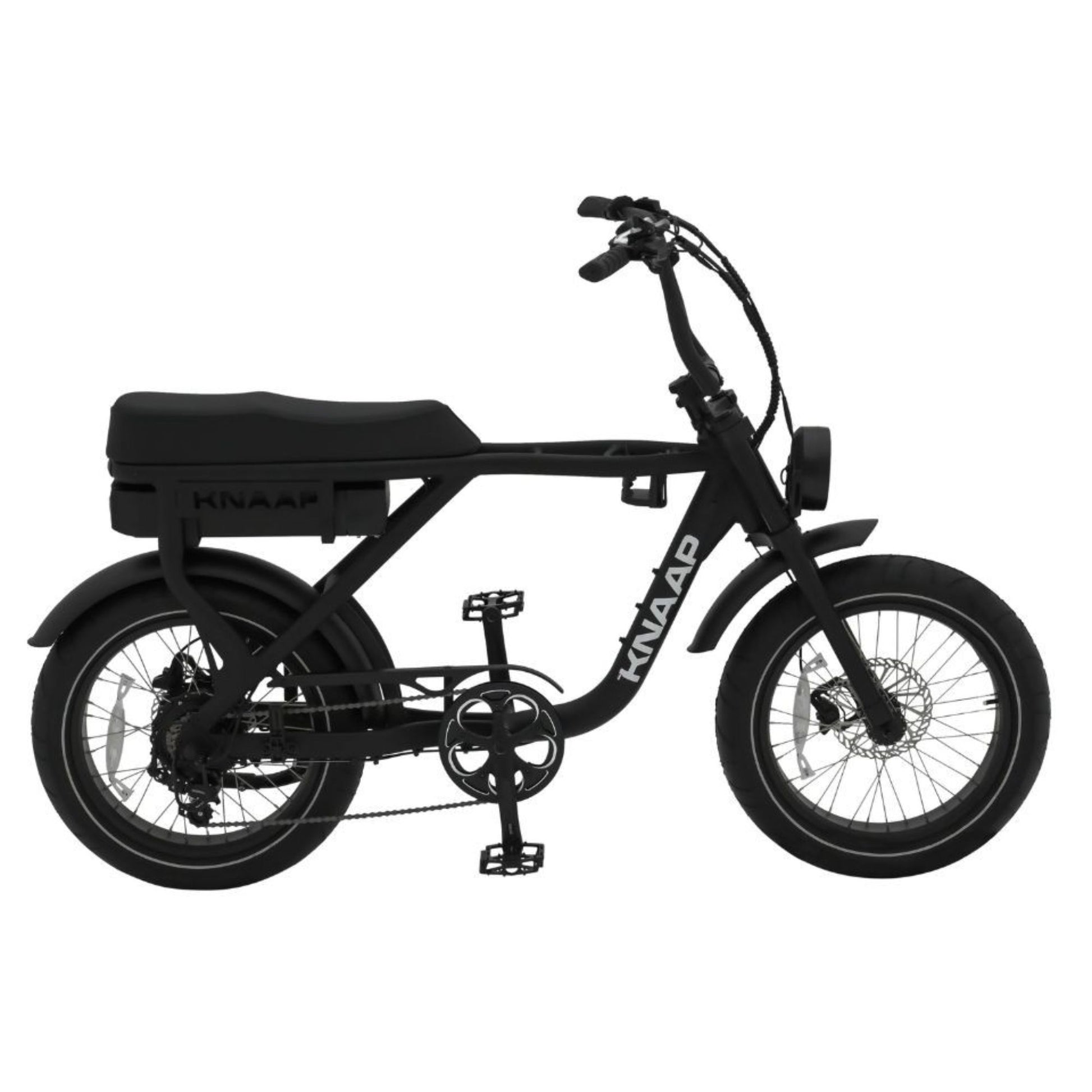 Beste elektrische fatbike KNAAP AMS X met brede banden en buddyseat