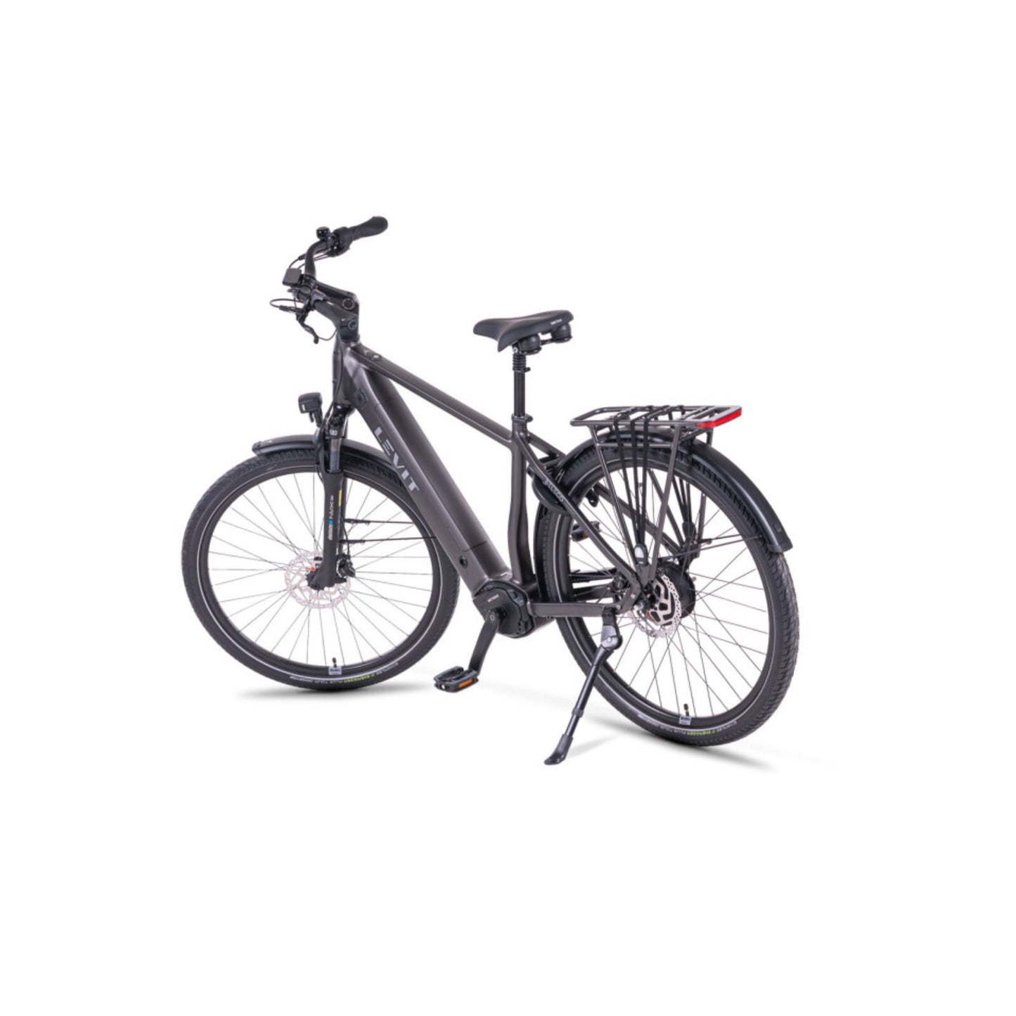 Elektrische herenfiets Levit Beleco 3 Overstep 2026 met middenmotor en riemaandrijving
