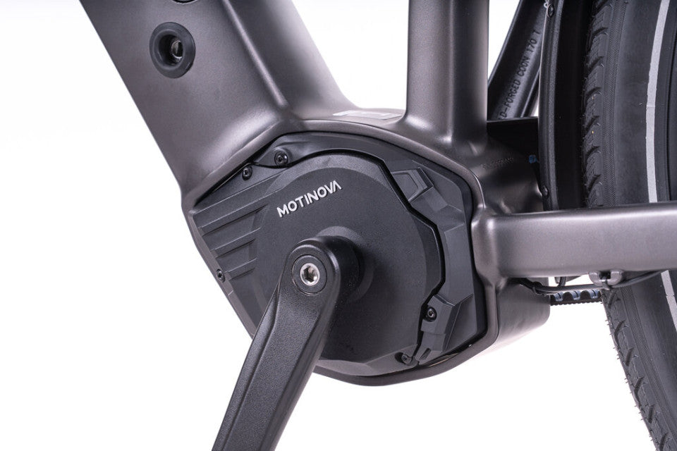 Elektrische herenfiets Levit Beleco 3 Overstep 2026 met middenmotor en riemaandrijving