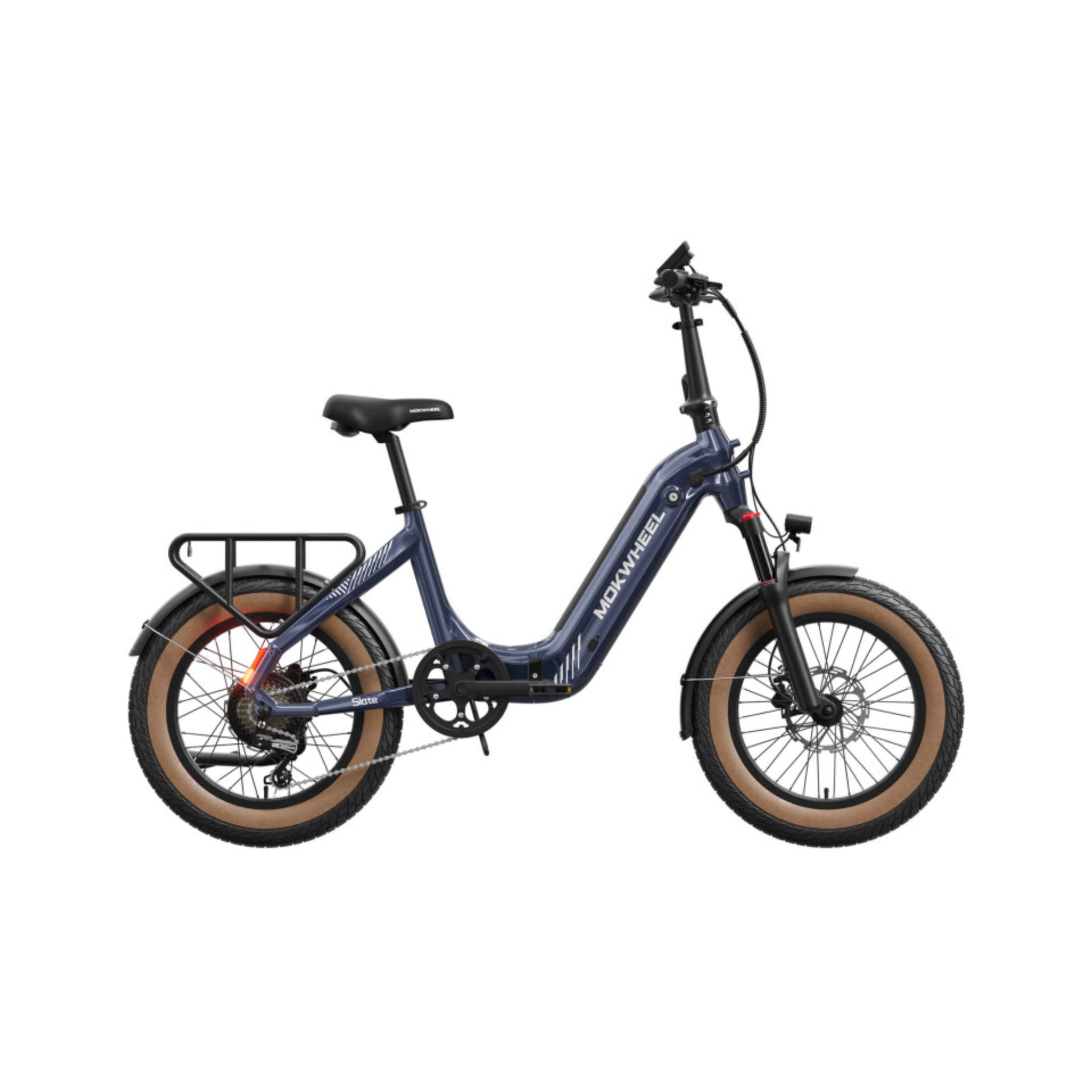 Elektrische vouwfiets Mokwheel Slate grijs met lage instap en 20 inch wielen