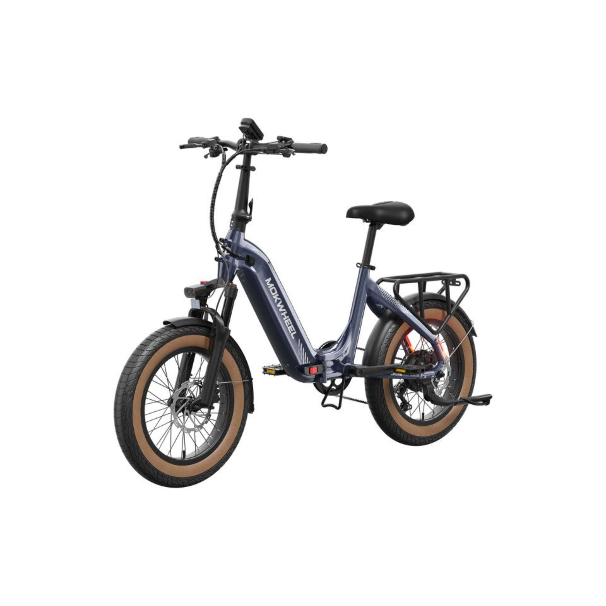 Elektrische vouwfiets Mokwheel Slate grijs met lage instap en 20 inch wielen