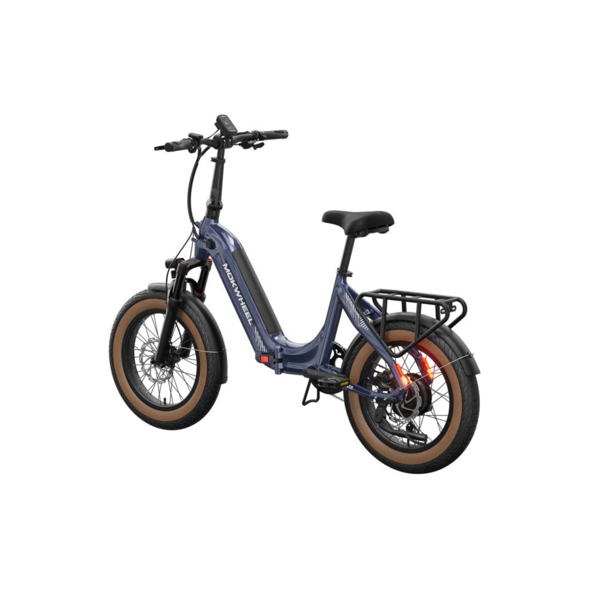 Elektrische vouwfiets Mokwheel Slate grijs met lage instap en 20 inch wielen