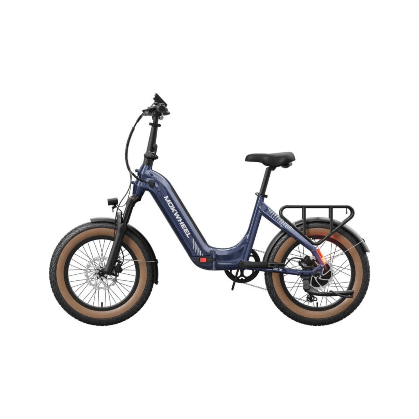 Elektrische vouwfiets Mokwheel Slate grijs met lage instap en 20 inch wielen