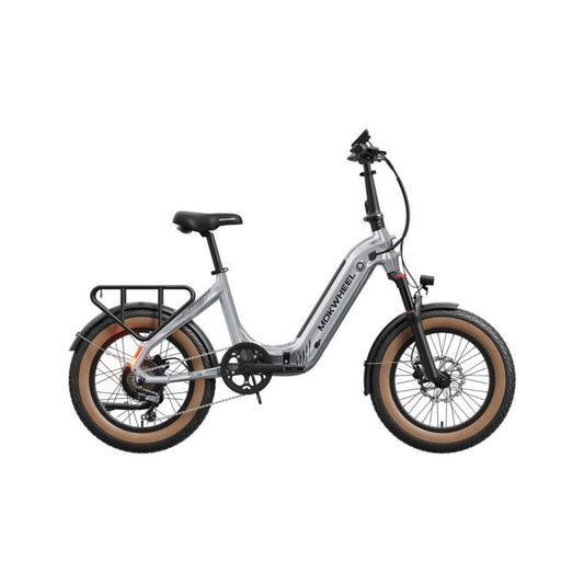 Elektrische vouwfiets Mokwheel Slate grijs met lage instap en 20 inch wielen