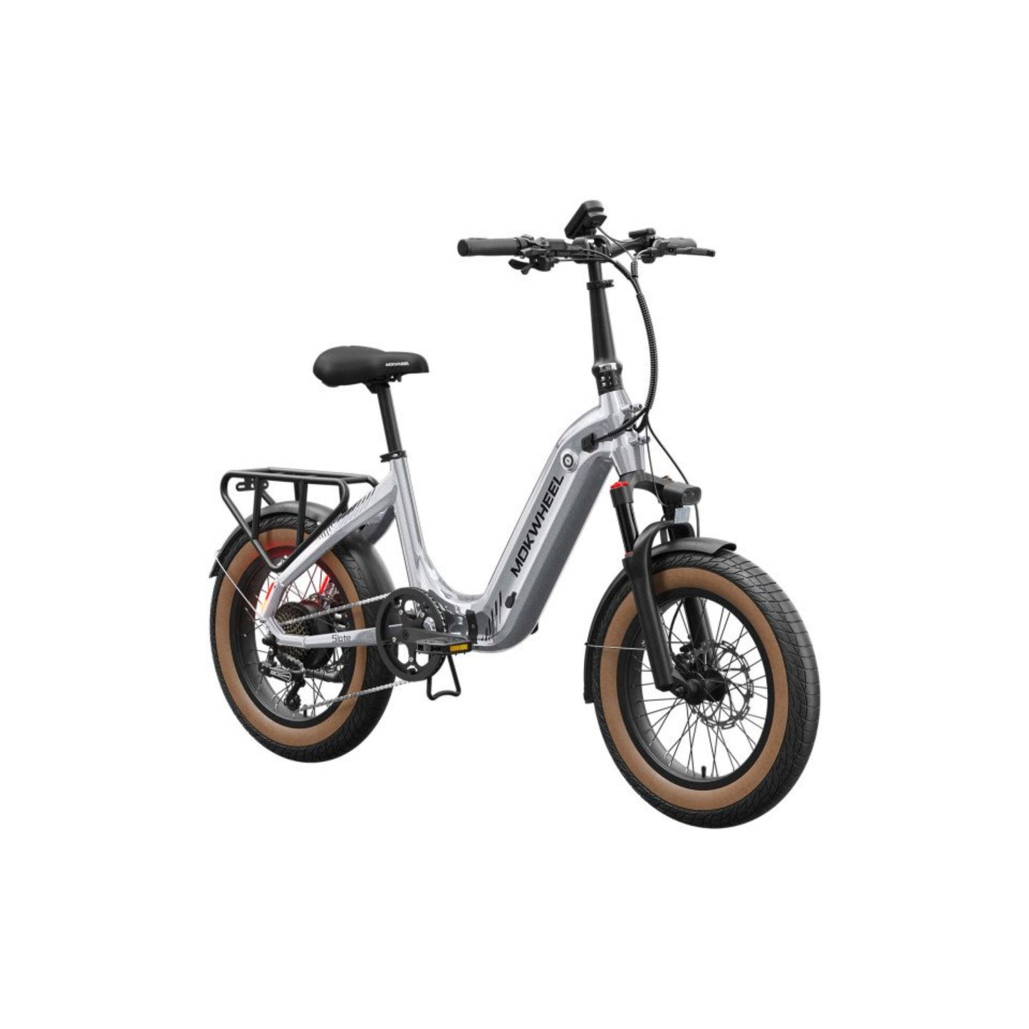 Elektrische vouwfiets Mokwheel Slate grijs met lage instap en 20 inch wielen