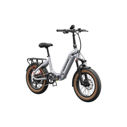 Elektrische vouwfiets Mokwheel Slate grijs met lage instap en 20 inch wielen
