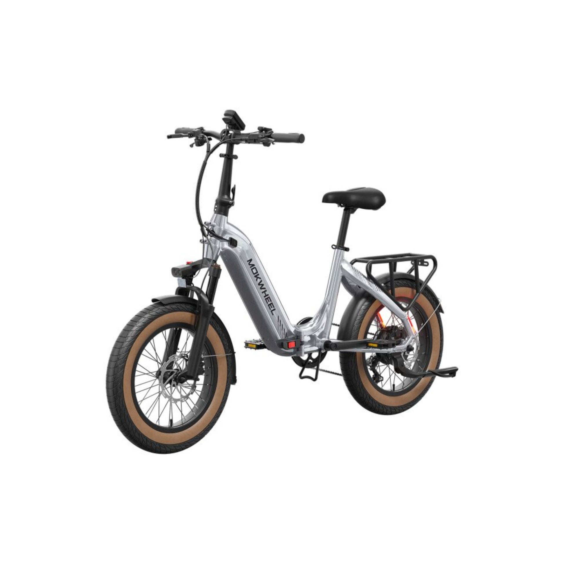 Elektrische vouwfiets Mokwheel Slate grijs met lage instap en 20 inch wielen