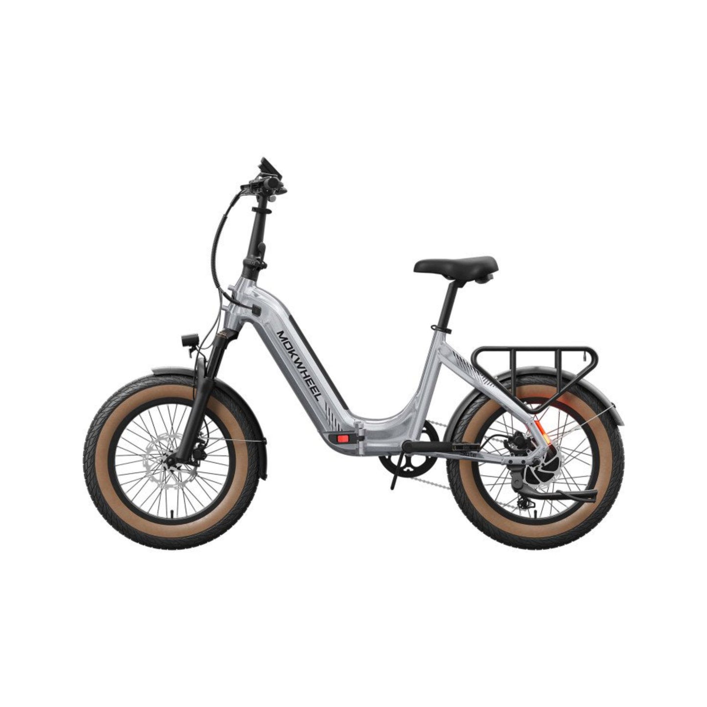 Elektrische vouwfiets Mokwheel Slate grijs met lage instap en 20 inch wielen