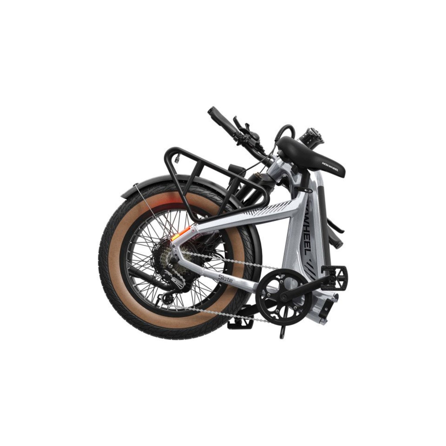 Elektrische vouwfiets Mokwheel Slate grijs met lage instap en 20 inch wielen