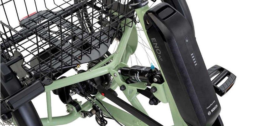 Elektrische driewieler Pfautec Eno AP met Bosch middenmotor