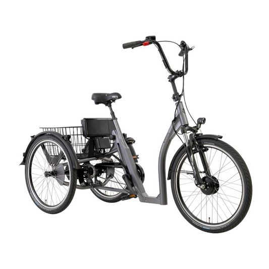 Elektrische driewieler Pfautec Tamo FM met lage instap en voorste bagagemand