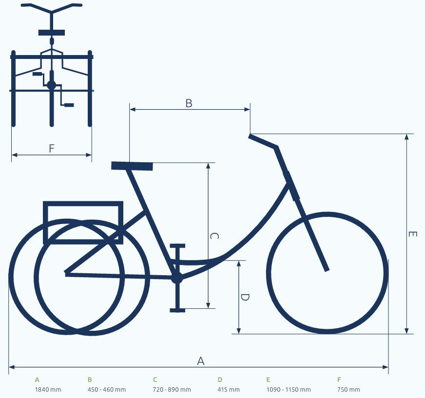 Driewieler elektrische fiets Pfautec Lano FM met boodschappenmand