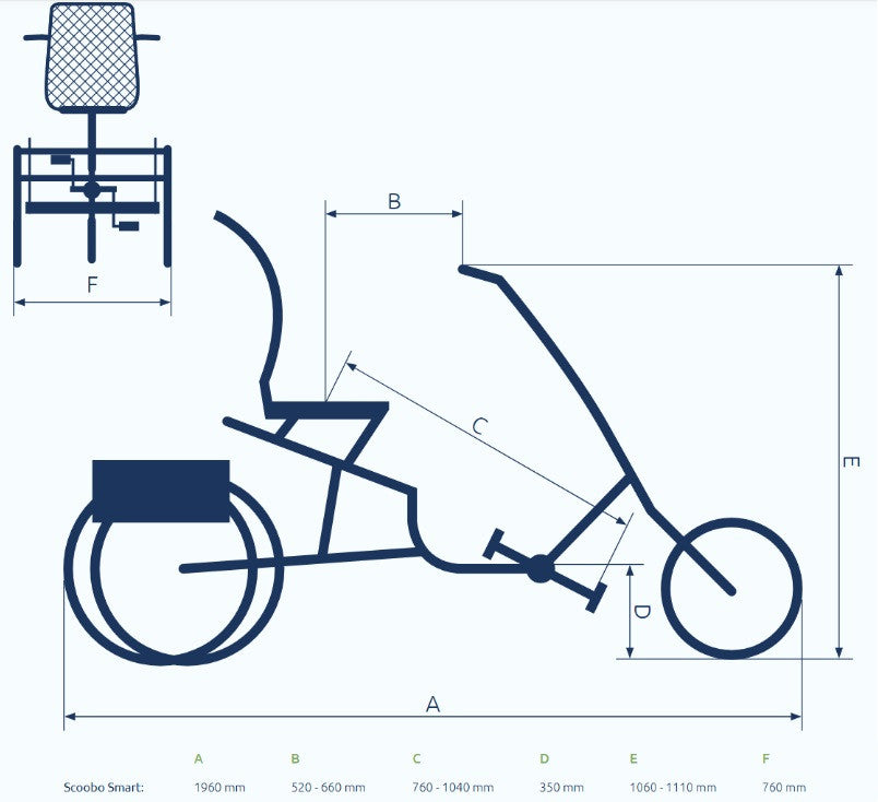 Elektrische driewieler Pfautec Scoobo Smart met comfortabele stoel
