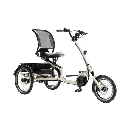 Elektrische driewieler Pfautec Scoobo+ in zijdegrijs – stabiele driewieler fiets volwassenen