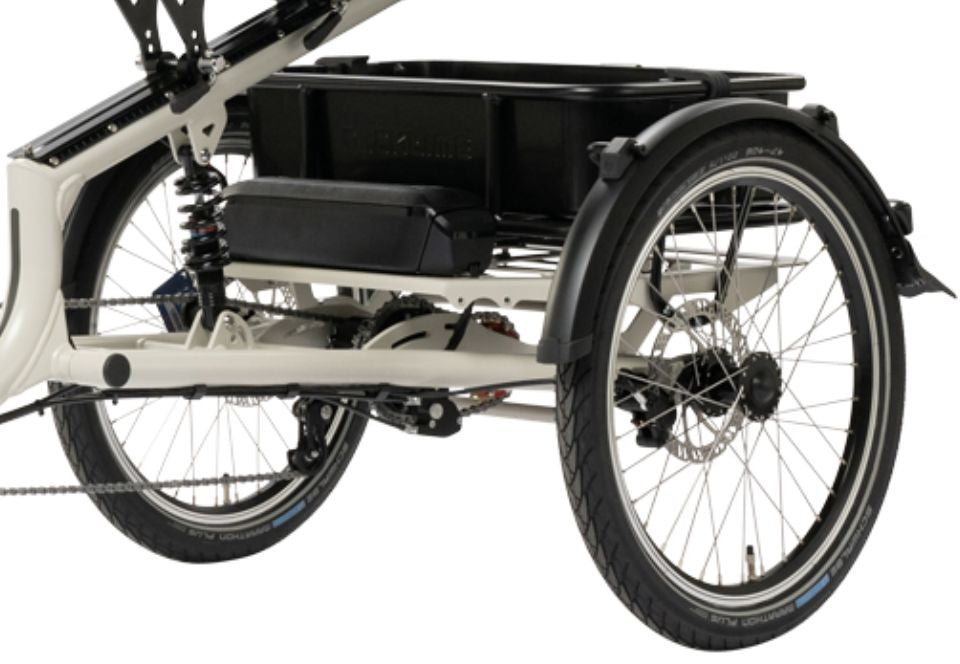 Elektrische driewieler Pfautec Scoobo+ in zijdegrijs – stabiele driewieler fiets volwassenen
