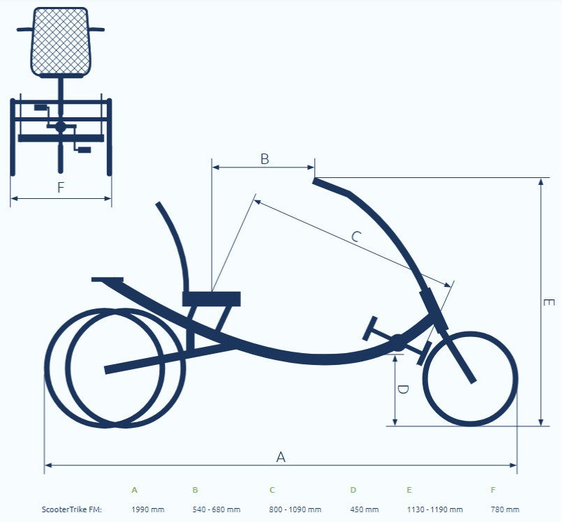 Elektrische driewieler Pfautec ScooterTrike FM met ergonomische zitting