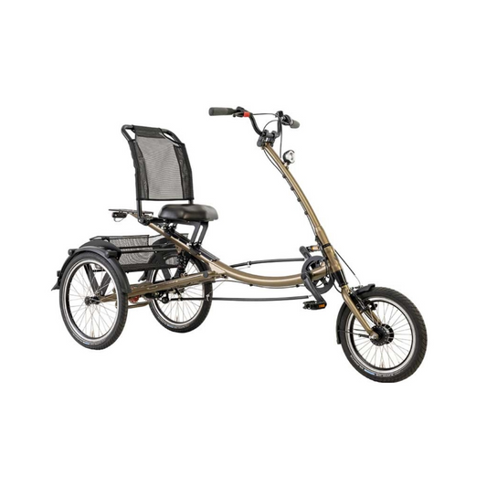 Driewieler fiets Pfautec Scootertrike met comfortabele stoel en bagagemand
