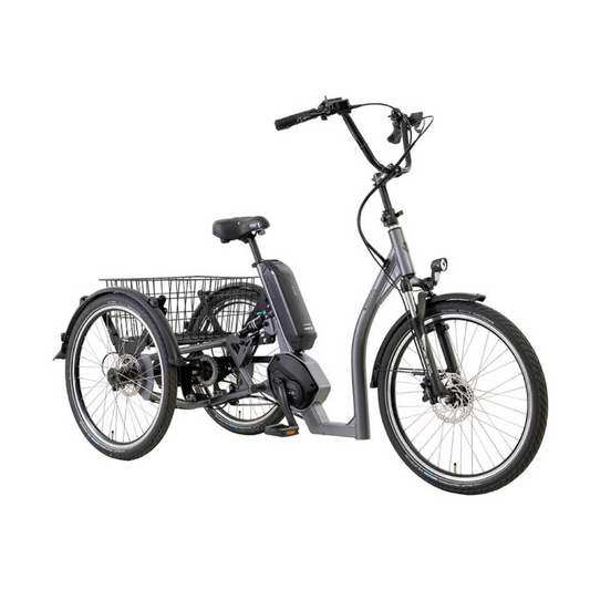 Elektrische driewieler Pfautec Tamo AP met bagagemand – stabiele driewieler fiets volwassenen