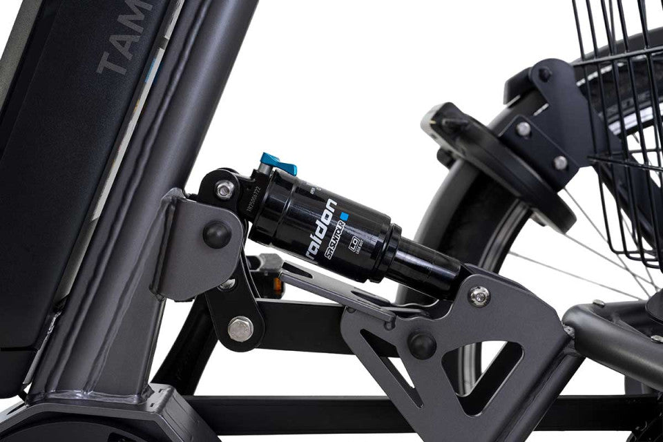 Elektrische driewieler Pfautec Tamo AP met bagagemand – stabiele driewieler fiets volwassenen