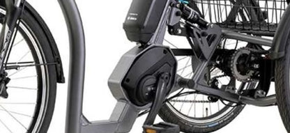 Elektrische driewieler Pfautec Tamo AP met bagagemand – stabiele driewieler fiets volwassenen
