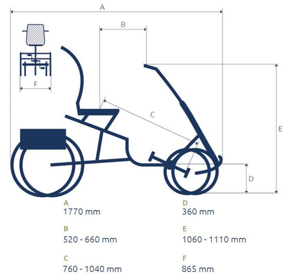 Elektrische vierwieler Pfautec Tibo+ met comfortabele stoel