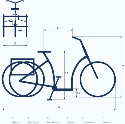 Driewieler fiets voor volwassenen met bagagemand – Pfautec Vida
