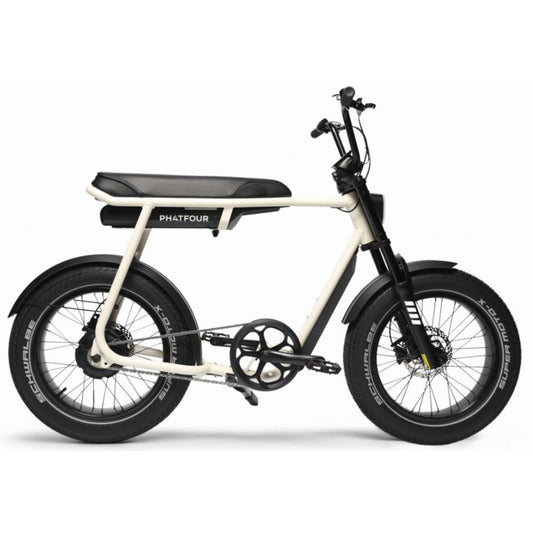 Elektrische fatbike Phatfour FLXS zwart – compact design met dikke banden