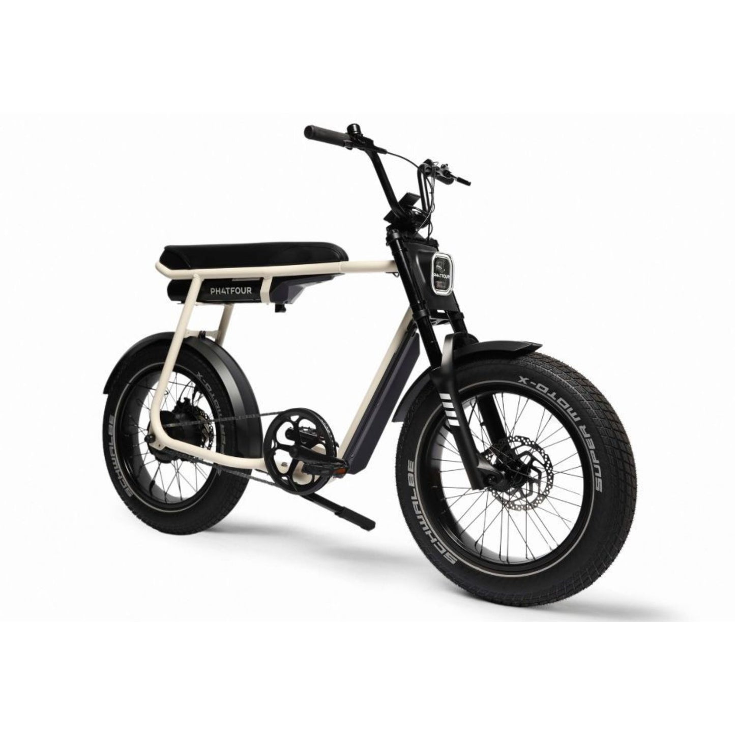 Elektrische fatbike Phatfour FLXS zwart – compact design met dikke banden
