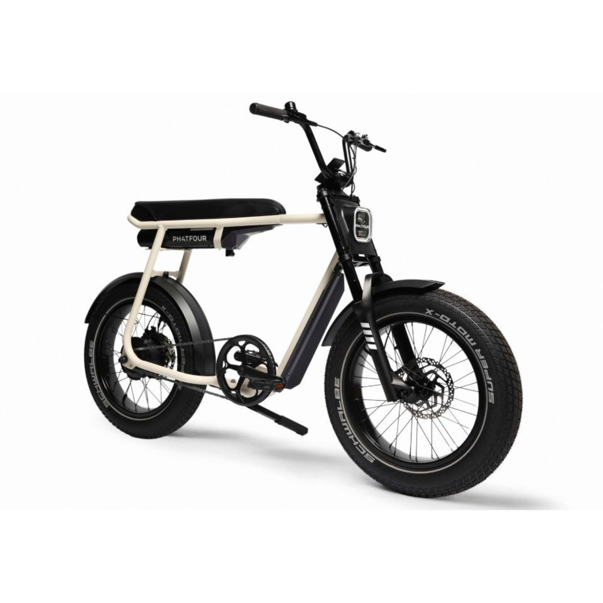 Elektrische fatbike Phatfour FLXS zwart – compact design met dikke banden