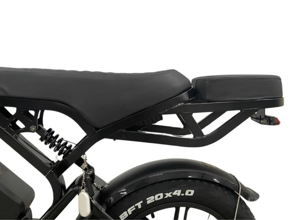 Elektrische fatbike kopen – QM V20 PRO Luxury met achterdrager en kussens