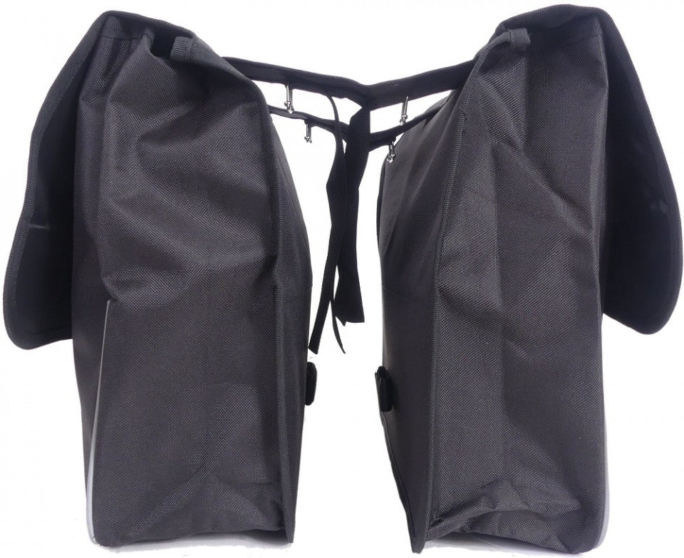 Qivelo Basic Shopper Dubbele Fietstas – 26L | Waterafstotend Polyester – Zwart
