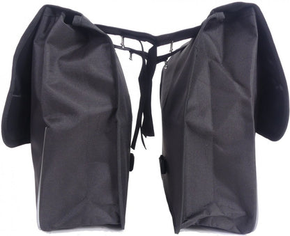 Qivelo Basic Shopper Dubbele Fietstas – 26L | Waterafstotend Polyester – Zwart