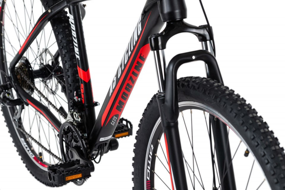 Qivelo Morzine – Stijlvol met Mooie Details | 21 Versnellingen, 29 Inch Wielen – Zwart/Rood