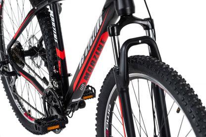 Qivelo Morzine – Stijlvol met Mooie Details | 21 Versnellingen, 29 Inch Wielen – Zwart/Rood