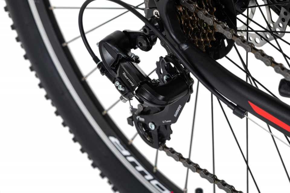 Qivelo Morzine – Stijlvol met Mooie Details | 21 Versnellingen, 29 Inch Wielen – Zwart/Rood