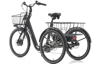Driewieler elektrische fiets volwassenen met lage instap en manden