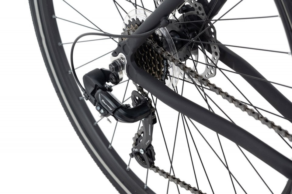 Qivelo UBN77 Hybridefiets – Lichtgewicht Aluminium met Sportieve Look | 21 Versnellingen, Veilig – Zwart