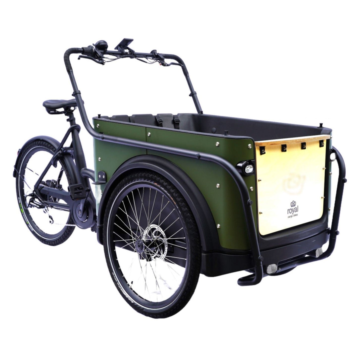 Elektrische bakfiets driewieler met ruime kunststof bak voor 4 kinderen